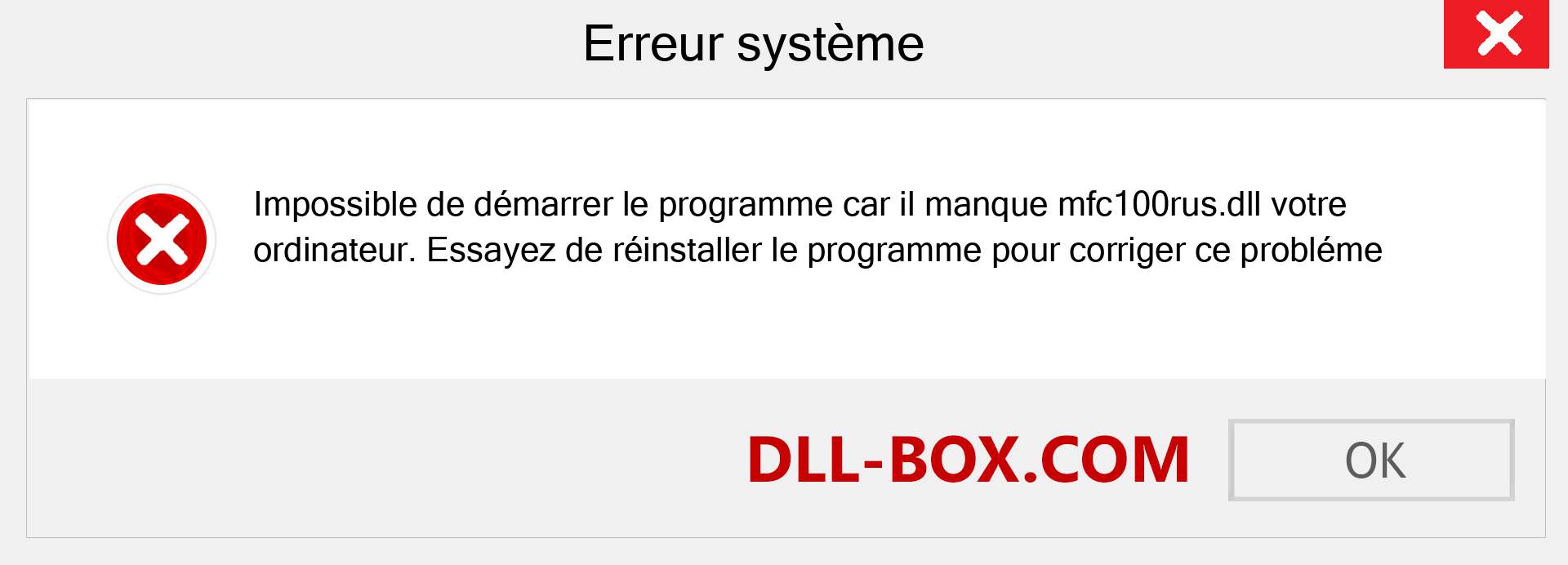 Le fichier mfc100rus.dll est manquant ?. Télécharger pour Windows 7, 8, 10 - Correction de l'erreur manquante mfc100rus dll sur Windows, photos, images