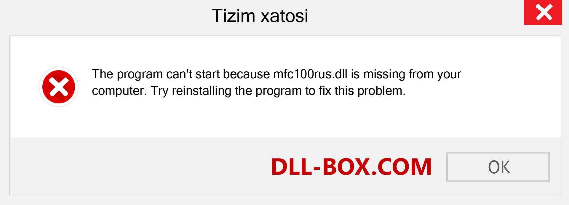 mfc100rus.dll fayli yo'qolganmi?. Windows 7, 8, 10 uchun yuklab olish - Windowsda mfc100rus dll etishmayotgan xatoni tuzating, rasmlar, rasmlar